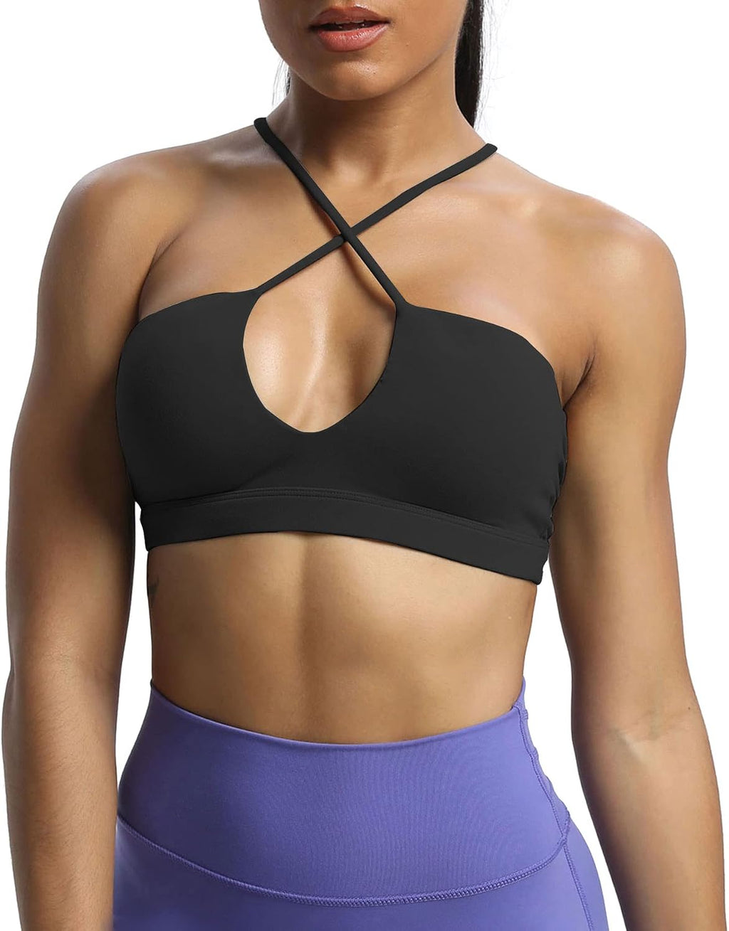 Women Workout Sports Bras  Deep V Fitness Training Gym Bra Yoga Crop Tank