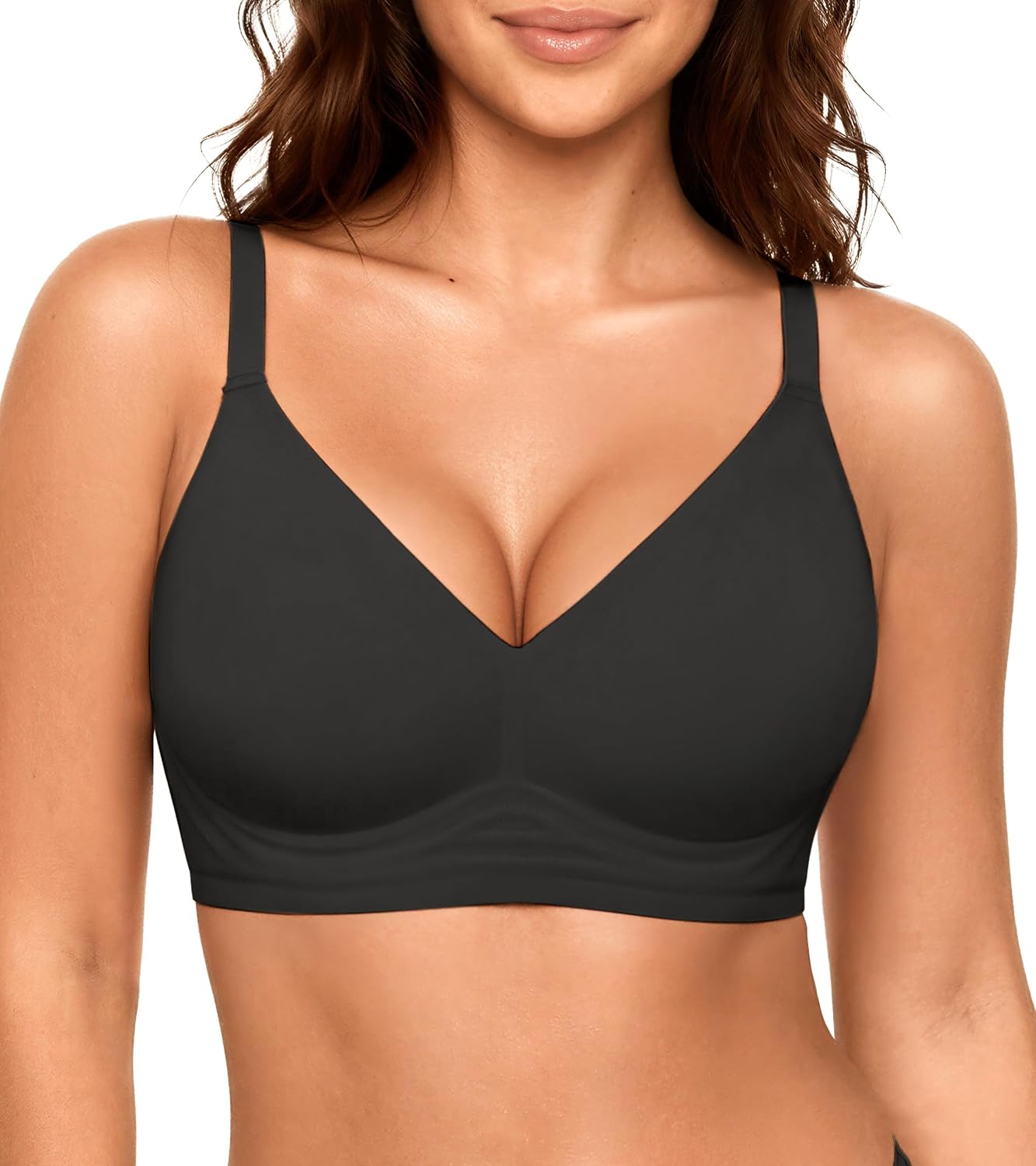 Wireless Jelly Bras for Women - Full Coverage Supportive Seamless No Underwire Bra Comfy Tshirt Bra Anti Sagging Breast Bras