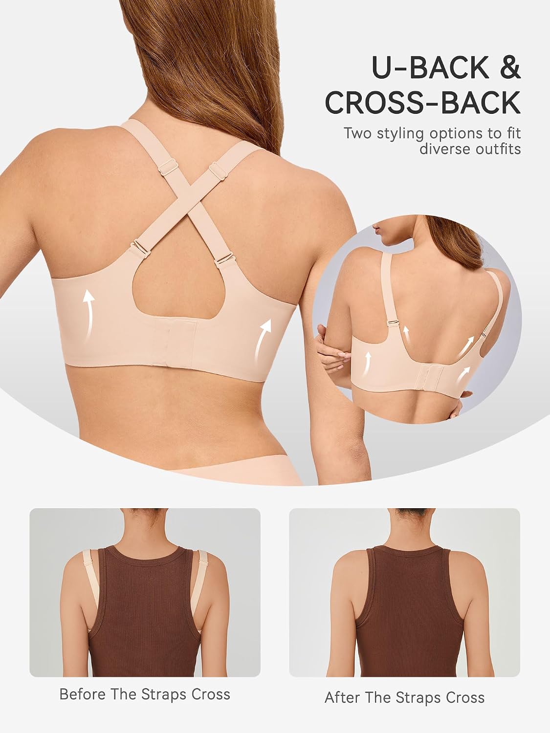 Bras for Women No Underwire Wireless Bras - Seamless Push Up Full Coverage Bralettes Comfortable Everyday Bra