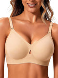 Jelly Wireless Bras for Women Sexy Comfortable Bra Bralettes V Neck No Underwire Bras Push Up Everyday Seamless Bra