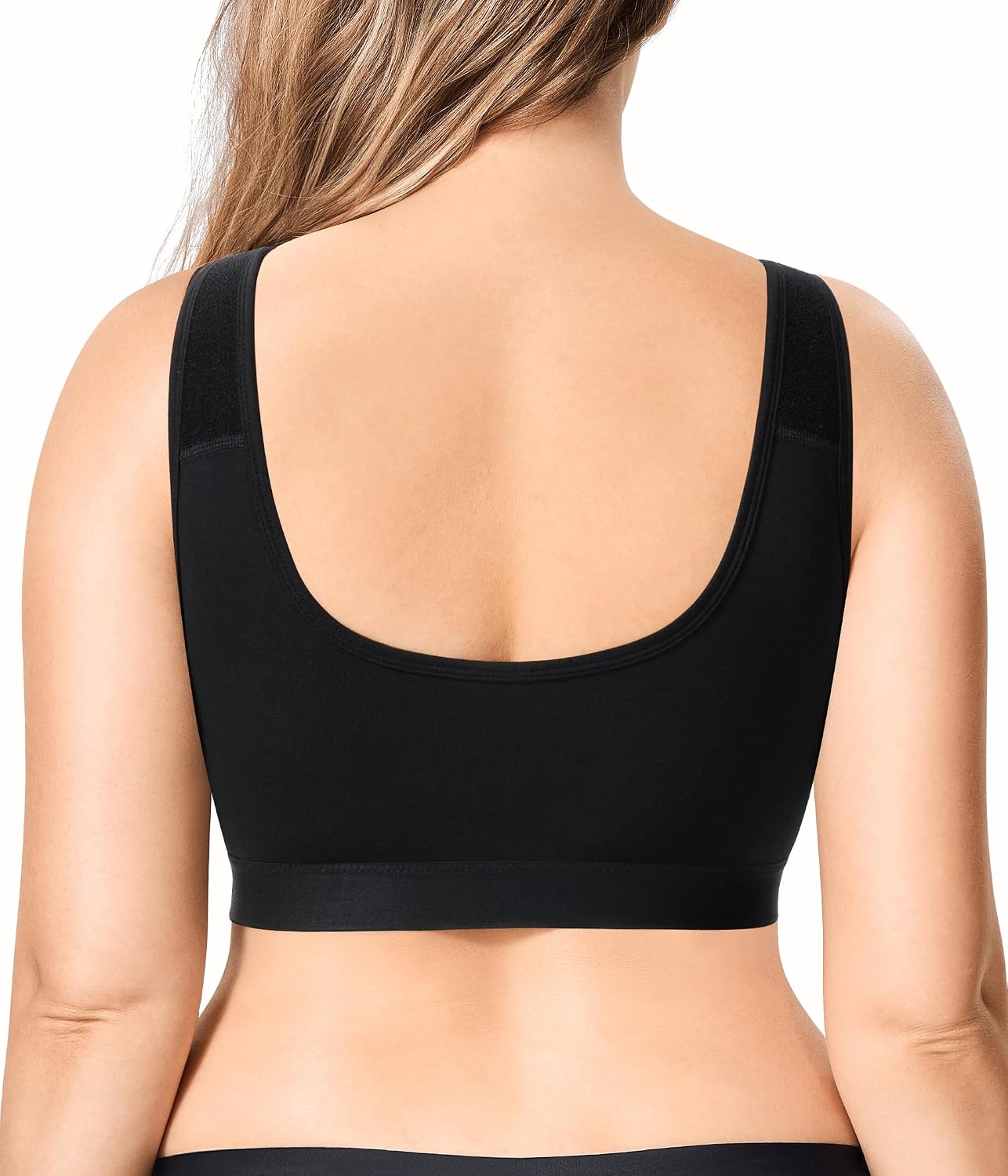 Wireless Zip Front Closure Bras for Women No Underwire Full Coverage Comfort Everyday Post Surgery Compression Bra
