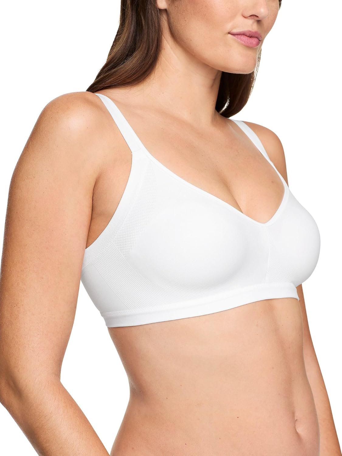 Womens Blissful Benefits Women's Underarm-Smoothing with Seamless Stretch Wireless Lightly Lined Comfort Bra
